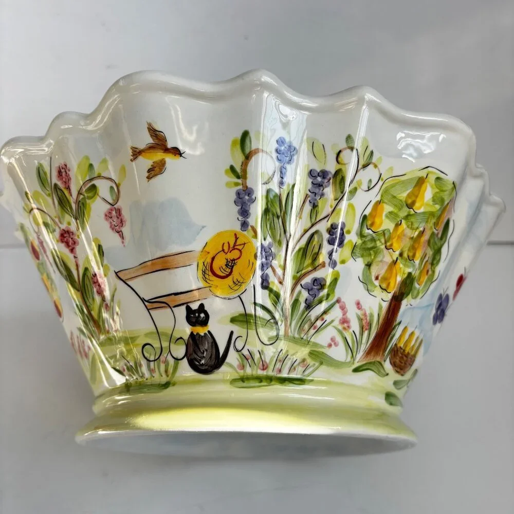 Dario Farrucci Ma Maison Large Serving Bowl Hand Painted Tabletops Unlimited‎